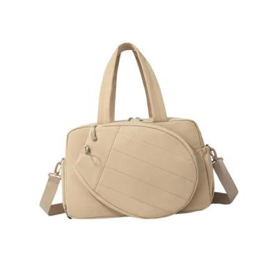 Imagem de Vaveren Bolsa para raquete de tênis, estilo mala esportiva, para homens e mulheres, ideal para viagens curtas, com alças de ombro e de mão compartimento para, Cáqui