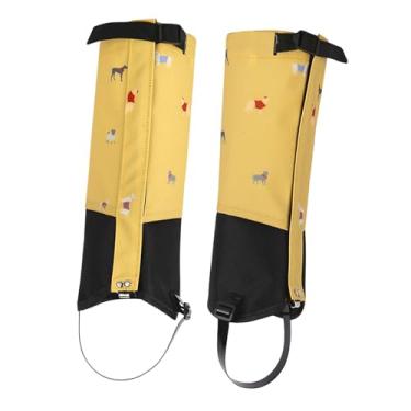 Imagem de oshhni Polainas infantis para botas de caminhada, confortáveis ​​para calçados de inverno com tira para o pé, ideais para caminhadas, esqui e outras, Amarelo