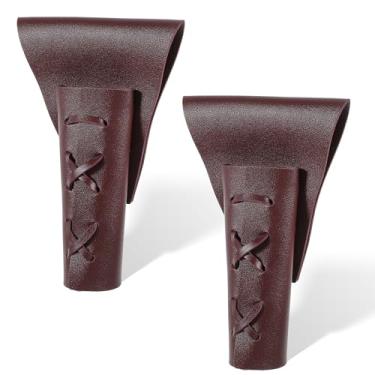 Imagem de Coldres de adaga medieval, 2 peças de bainha de adaga de couro PU, suporte de espada de cinto, suporte ajustável para punhais de coxa, capa de couro medieval para fantasia de adagas, acessórios