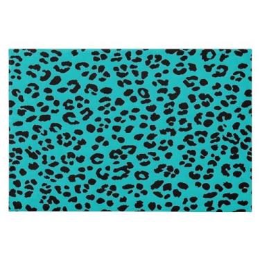 Imagem de CEBUGI Tapete de área 60 x 90 cm, macio, lavável, antiderrapante, com revestimento de borracha, estampa de leopardo, para sala de estar, quarto, decoração de casa