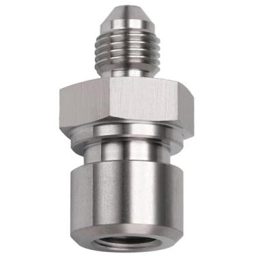 Imagem de 3AN macho para 3/8-24 3/40.6 cm adaptador flare invertido para linha de freio fêmea aço inoxidável, sistemas de fluido automotivo apto para óleo combustível fluido de freio água metanol (1 peça)