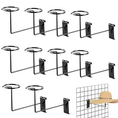 Imagem de YMOBBU Gridwall Display Hat Retail – 10 peças de acessórios de grade de capacete para loja de varejo (preto)
