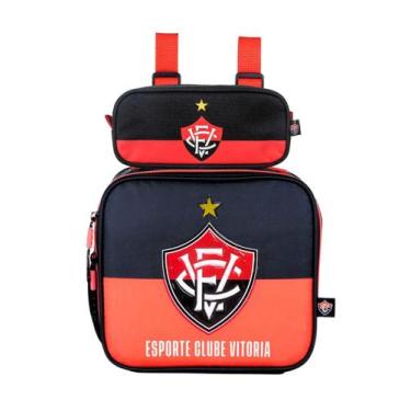 Imagem de Kit Escolar Time Vitória Lancheira Térmica + Estojo Duplo - Xeryus