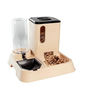 Imagem de Comedouro automático e bebedouro três em um premium, prático e durável para cães e gatos. (Bege)