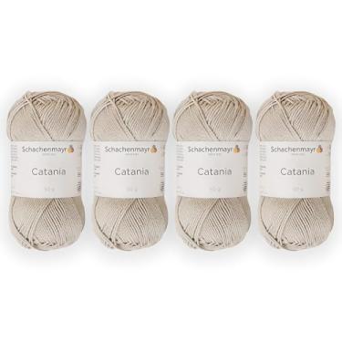 Imagem de 4 novelos/pacote Schachenmayr (SMC) Catania Originals Yarn, cada bola 50 g (125 m), 100% algodão mercerizado para fio de tricô e crochê, peso esportivo, 248 - linho