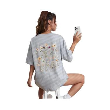 Imagem de Camisetas Femininas De Algodão Macio Com Estampa Floral, Casuais, Resp