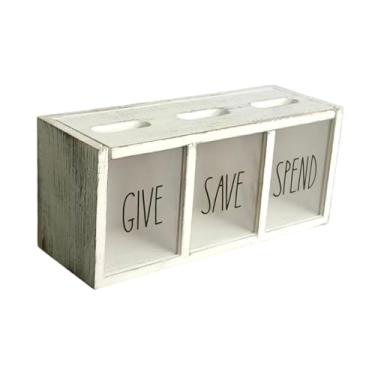 Imagem de IEUDNS Cofrinho de madeira em formato de porquinho, caixa organizadora para guardar dinheiro, ideal para berçário, casa, prateleiras e para meninos e