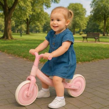 Imagem de Bicicleta Equilíbrio Infantil Sem Pedal Marrom Rosa Menina Criança 3 A