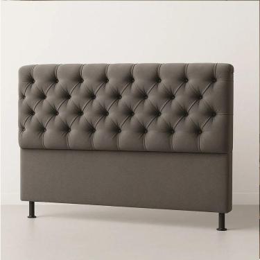 Imagem de Cabeceira Cama Box Casal 140cm Valentina Estofada Cinza