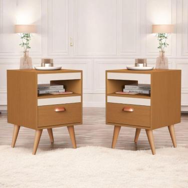 Imagem de Kit Mesa Cabeceira 2 Unidades Ype Off White Ype