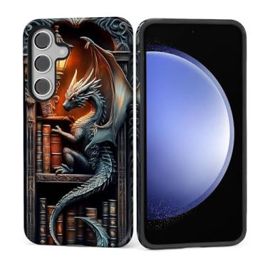 Imagem de ZHEGAILIAN Capa para Samsung Galaxy S25 FE, capa rígida à prova de choque + silicone macio 2 em 1, híbrido, à prova de choque, proteção contra quedas - dragão preto livrário