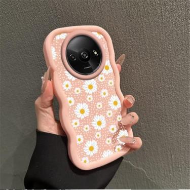 Imagem de Capa para celular em formato de onda para Redmi A3 A3Pro A3x A4 A2 A1 Plus 10 10 Prime 9 Power 9 Prime 9C NFC 9T 9 9C, rosa, para Redmi A3