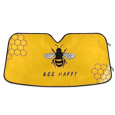 Imagem de Pára-brisa de carro feliz abelha desenho animado, persiana de janela para carro, caminhão, SUV, acessórios de resfriamento de carro