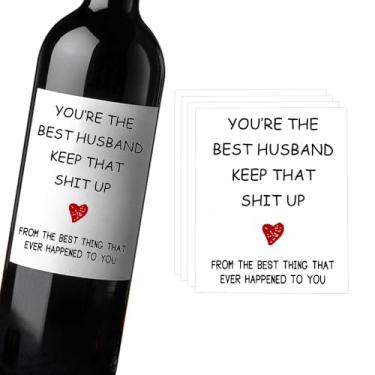 Imagem de Presentes engraçados de Dia dos Namorados para Marido da Esposa Etiquetas Adesivos de Garrafa de Vinho Hilariantes Presentes de Aniversário para Ele Marido Etiquetas de Garrafa de Água Decalques de