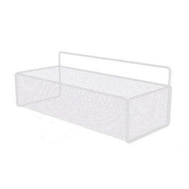 Imagem de LNQKJXIIA Boutiques US Suporte organizador de parede de metal com borda de trilho, suporte multiuso para especiarias de cozinha, canecas de café, utensílios de cozinha, escorredor de pratos (branco)