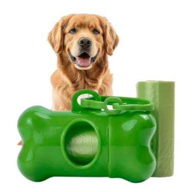 Imagem de Suporte para Saco Coletor de Fezes Pet com Saquinhos Biodegradáveis – Dispenser para Saquinhos de Cocô de Cachorro – Kit Higiênico para Passeio com Cães - Edmix (Verde)