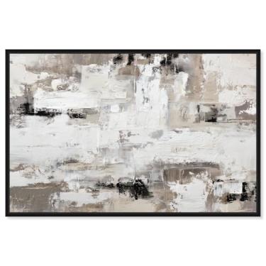 Imagem de Concrete Abstract I Canvas Print Modern Wall Art por Art Remedy, moldura preta, 76 x 50 cm