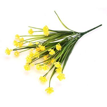 Imagem de GLOGLOW Decoração de Plantas Artificiais Amarelo, Plástico, Haste Longa de 35 Cm, para Casamento e Decoração de Casa, Pacote de Flores Artificiais de Design Vibrante e Realista, Nan