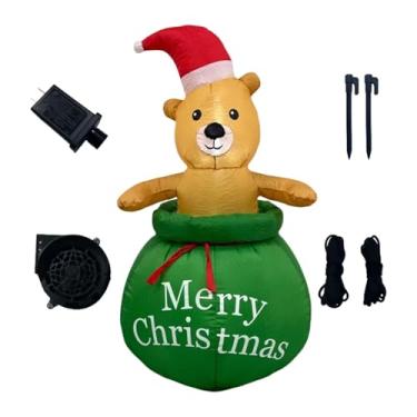 Imagem de Sclmgo Decorações Infláveis ​​de Urso de Natal com Chapéu de Natal para Pátio Interno No Inverno