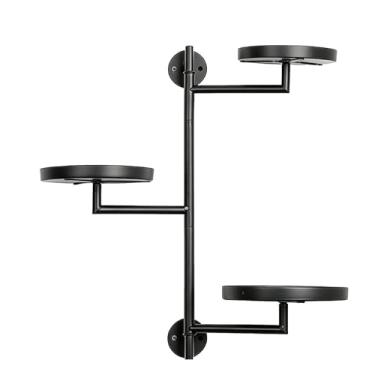 Imagem de Zopsc Suporte para Plantas Com Janela Giratória de 3 Camadas Prateleira Flutuante de Metal Com Rastreamento Solar de 180 ° para Vasos de Flores, Suculentas e Decoração de Casa Fácil (3 bandejas)