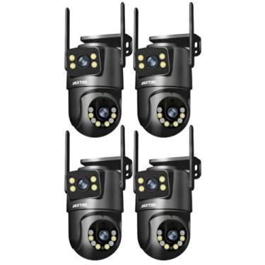 Imagem de ANJ.GG Câmera de Segurança Interna/Externa, Estilo Domo, 1080p HD, Detecção de Movimento, Monitoramento Residencial, V17-preto*4, Wi-Fi/Com fio, Áudio Bidirecional, AC/DC, Wi-Fi