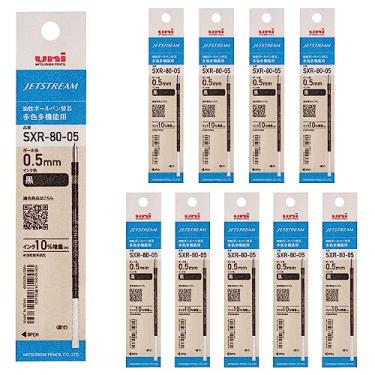 Imagem de Recarga de caneta esferográfica Mitsubishi Pencil SXR8005K.24 10P, Jet Stream, multifunções de 0,5 mm, preta, 10 peças