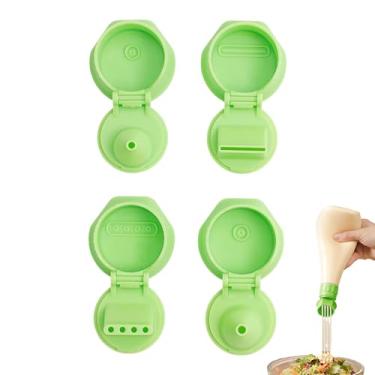 Imagem de Tampa De Garrafa Squeeze Ketchup - 4 Recipientes Para Temperos,Tampas Para Garrafas De Ketchup,Para Casa Cozinha Restaurante Buffet Amantes De Culinaria Piquenique Pequenos