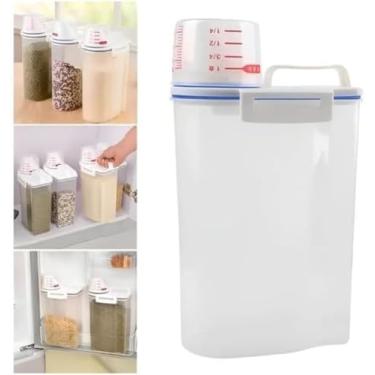 Imagem de Pote Hermético Multiuso Com Dosador, Plástico Transparente Livre de BPA, Recipiente Para Armazenamento de Alimentos Com Tampa e Bico Dosador, 2kg