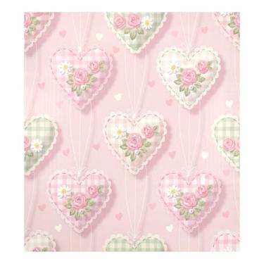 Imagem de Blueangle Capa de ímã de lava-louças com coração rosa, decoração de capa frontal de lava-louças, adesivos de eletrodomésticos, adesivos de eletrodomésticos, adesivo magnético decorativo de 58,4 cm C x