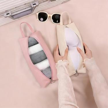 Imagem de Bolsa organizadora de roupas íntimas e artigos de higiene pessoal – Bolsa organizadora multifuncional com zíper para meias e itens essenciais, bolsas de embalagem de cubo portátil para homens e