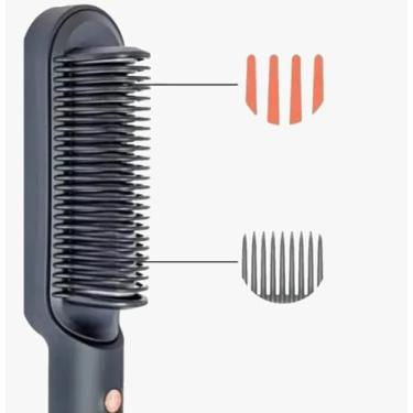 Imagem de Escova Alisadora Elétrica Profissional 3 em 1, Cerâmica Turmalina, Bivolt 110/220V, 5 Níveis de Temperatura 130-200°C, Desligamento Automático