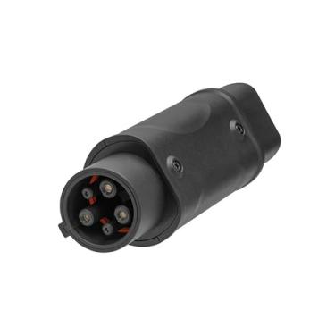 Imagem de Adaptador de carregamento ev adaptador EVSE tipo 1 tipo 2 conversor conector carregador EV carro elétrico preto (tipo 2 para tipo1)