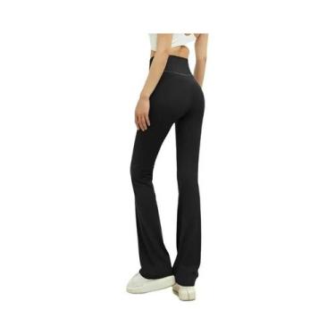 Imagem de Calças De Yoga De Cintura Alta Com Corte Flare Para Mulheres, Leggings