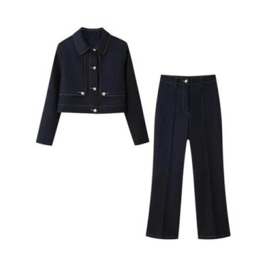 Imagem de Jaqueta Curta De Jeans Feminina Para O Verão Moda Streetwear Com Decor