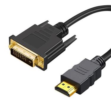 Imagem de Cabo HDMI para DVI de 1,5 m, cabo adaptador bidirecional HDMI macho para DVI macho 1080P, conectores banhados a ouro para monitor, projetor, PC, laptop, PS4, switch - alta velocidade, vídeo HD