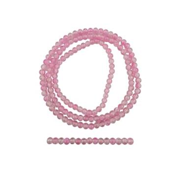 Imagem de DandS ltd Contas de vidro Crackle Lampwork para fabricação de joias, rosa, pulseiras vibrantes, colares, brincos, suprimentos de miçangas e kits de artesanato para joias artesanais, 80 peças de 10 mm