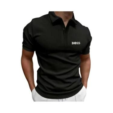Imagem de Camisa Polo De Negócios Masculina De Luxo, Secagem Rápida, Estampada, 