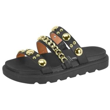 Imagem de Chinelo Feminino Papete Tira Vizzano Corrente Tacha 6510.102