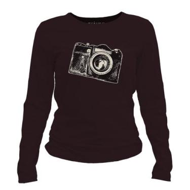 Imagem de Camiseta manga longa feminina - Câmera Fotográfica - DASANTIGAS, Nutme