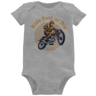 Imagem de Body Bebê Ride Fast Or Die - Foca na Moda, Cinza, M