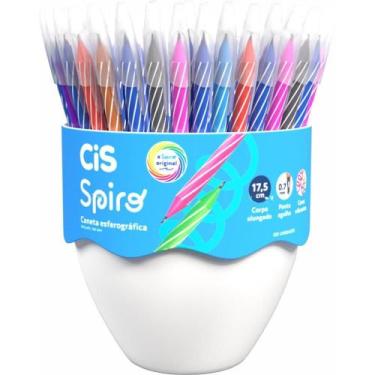 Imagem de Caneta Esferográfica CIS Spiro 0,7MM 8 Cores Sortidas Display com 120 