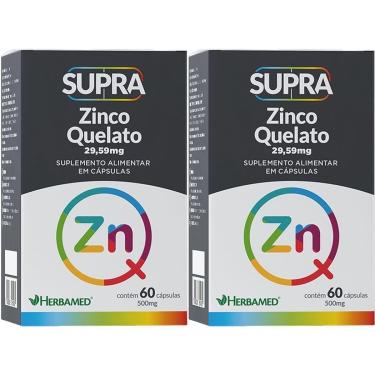Imagem de Kit 2X Supra Zinco Quelato - 29,59mg 60 Cápsulas - Herbamed-Masculino