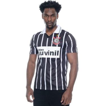 Imagem de Camisa Corinthians Retrô 1995 Listrada Suvinil Masculina-Masculino
