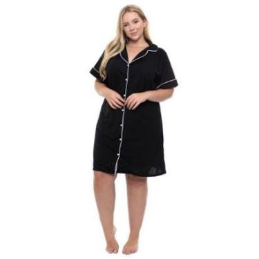 Imagem de Camisola Americana Curta Sepie 810 Plus Size Preto-Feminino