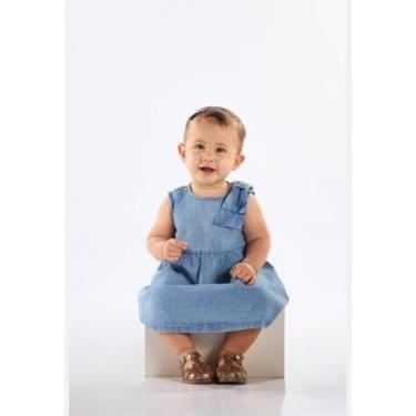 Imagem de Vestido Jeans Elastano Laço Ombro Up Baby-Feminino