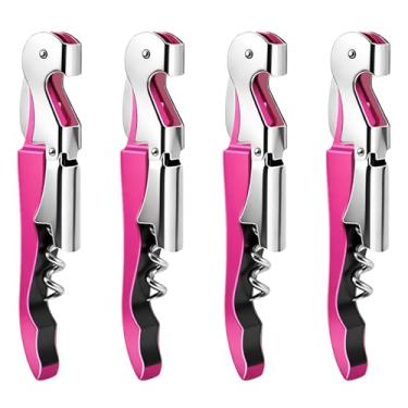 Imagem de Abridor de chaves de vinho, abridor de garrafa de vinho inoxidável para aplicações em casa, escritório, cozinha, restaurante, bar (4, rosa)