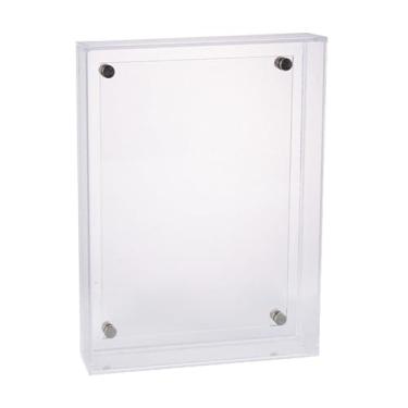 Imagem de Baoblaze Porta-retratos de acrílico transparente minimalista de 10x15 cm (4x6 polegadas), com suporte e dupla face. Ideal para decoração de casa e como