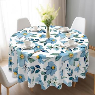 Imagem de Eikione Toalha de mesa redonda, toalha de mesa impermeável, limpável, resistente a manchas, 152 cm, para cozinha, jantar, festa de férias