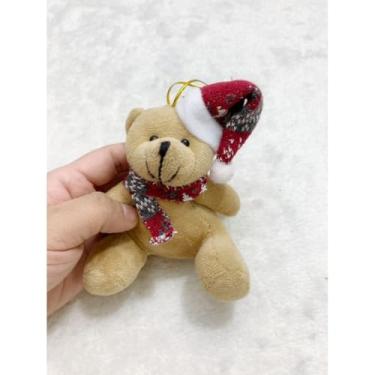 Imagem de enfeite decorativo natal pend urso com gorro cachecol de árvore 11/15CM (11 CM marrom,1 peça)