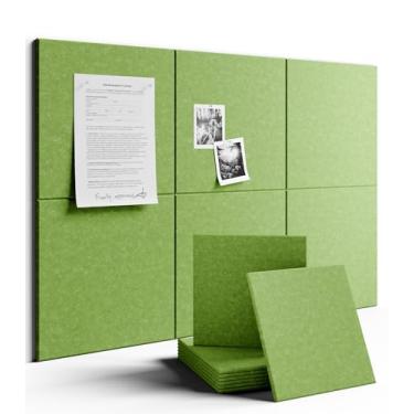 Imagem de Fluxynara Quadro de avisos grande de feltro 91 cm x 61 cm alternativo para quadro de cortiça - pacote com 6 com 40 abas adesivas removíveis seguras, quadros de cortiça para paredes, quadro de cortiça